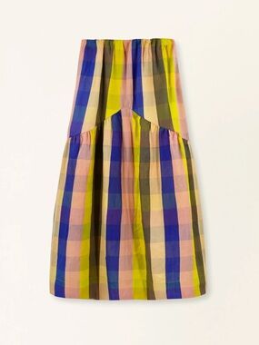 NWT Women's Mirth BRIGHTON SKIRT IN CITRON PLAID Size XS